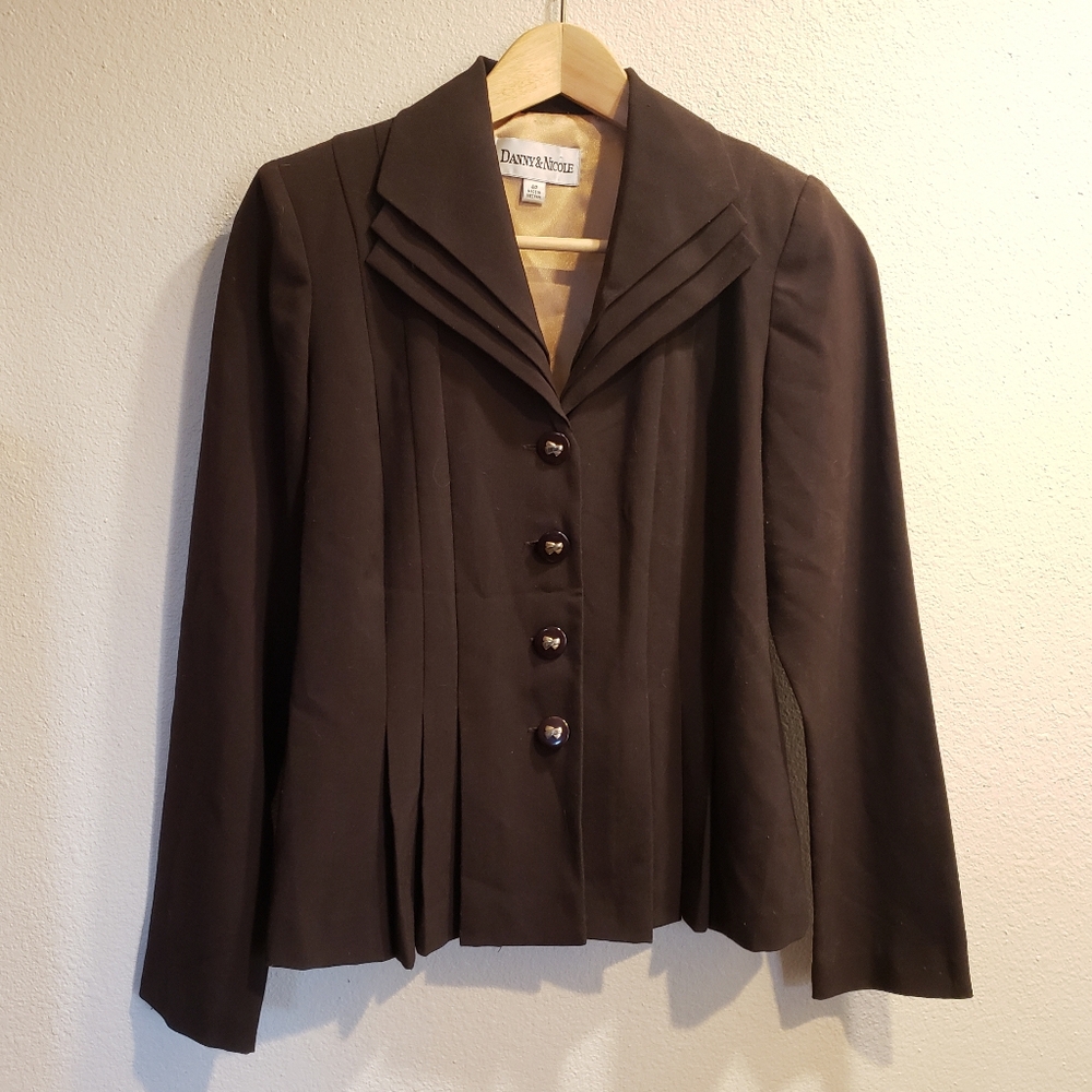 Danny & Nicole Black Blazer Jacket Women's 4 4p Vintage